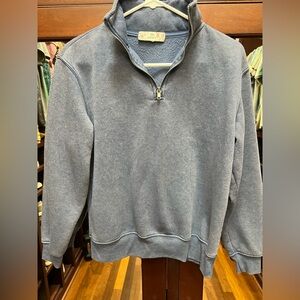 Pink Republic XS Vintage Wash Heather Blue Quarter-Zip Fleece Pullover